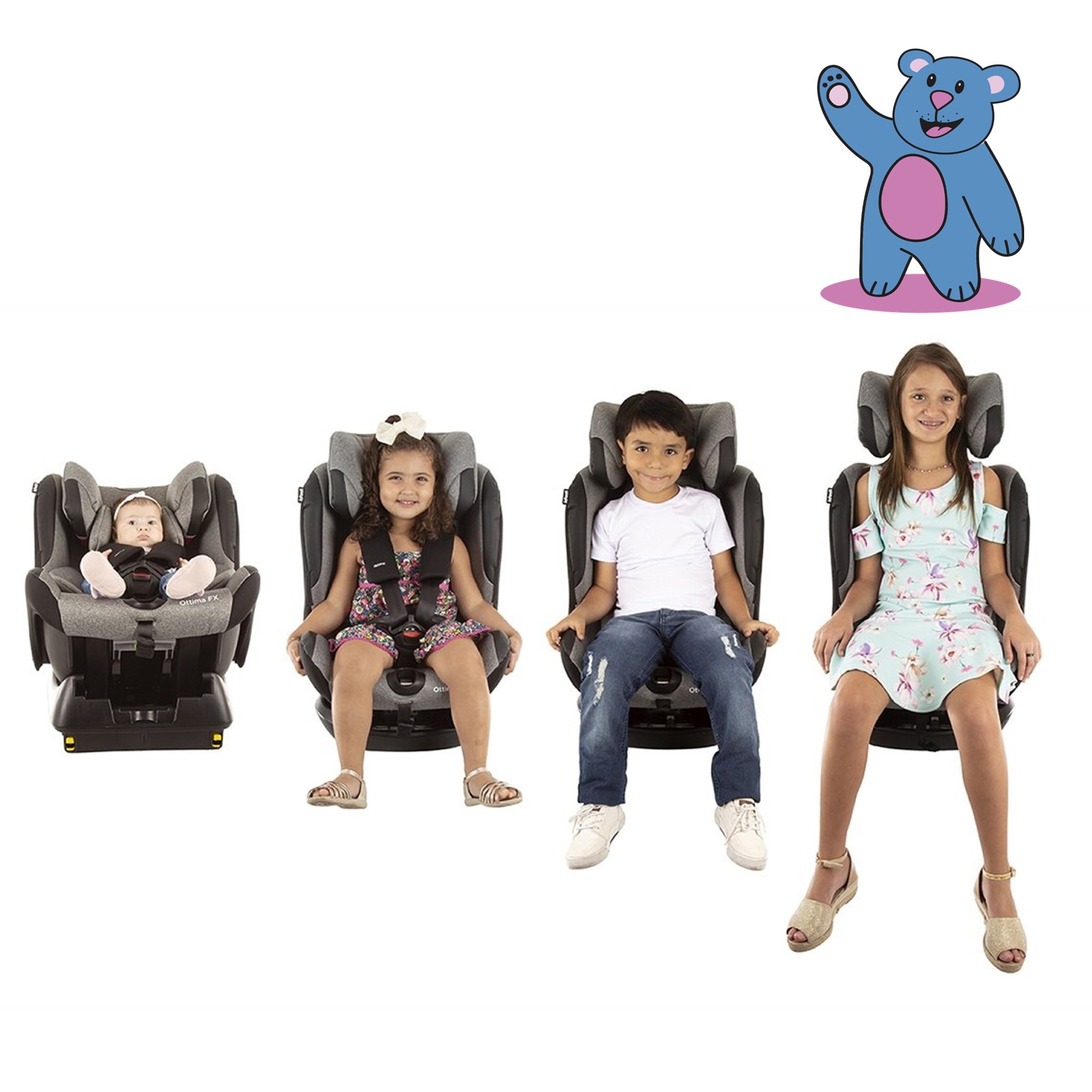 Cadeira Para Auto - 0 a 36 Kg - Ottima FX - Grey Brave - Infanti