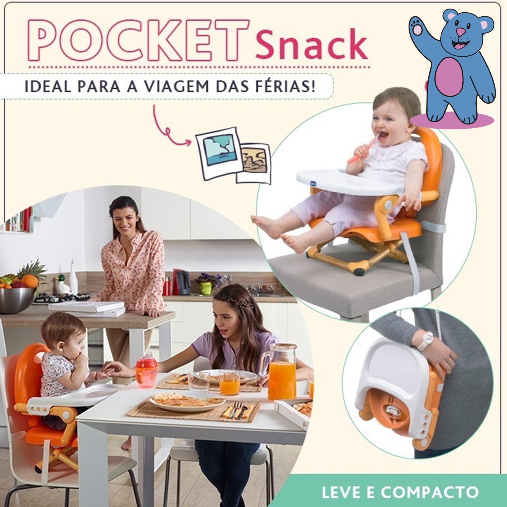 Assento Elevatório Pocket Snack - Chicco